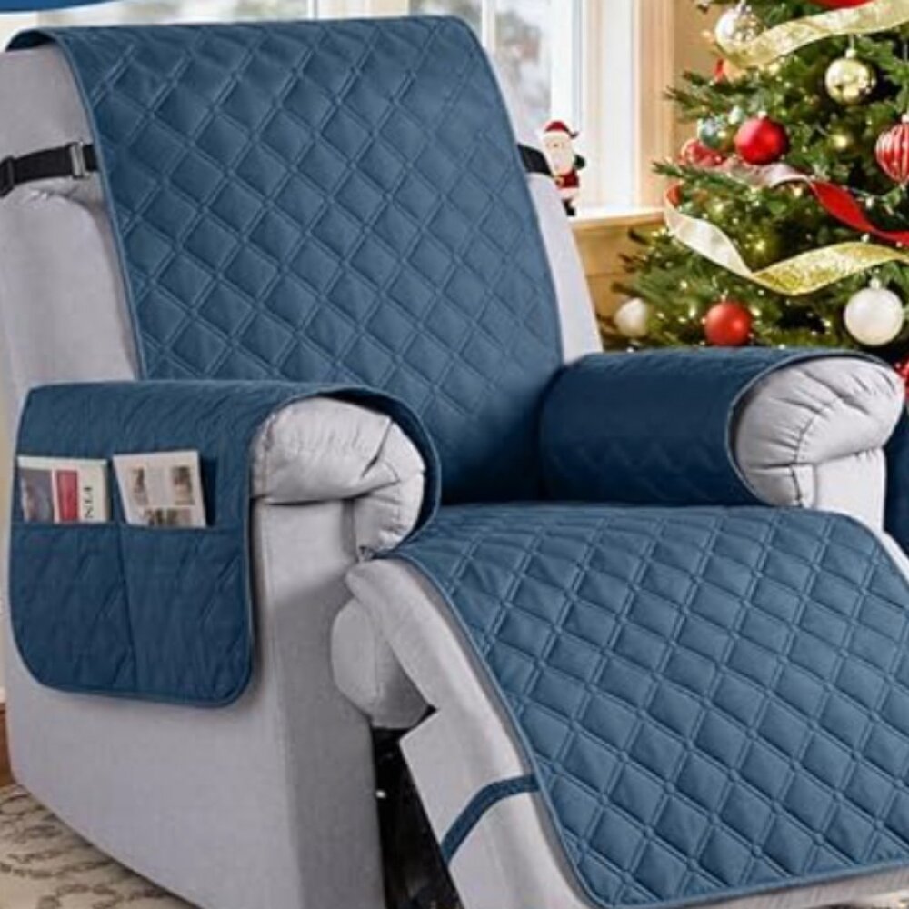 Ocean Blue Waterproof Recliner Cover for 25" recliner seat
